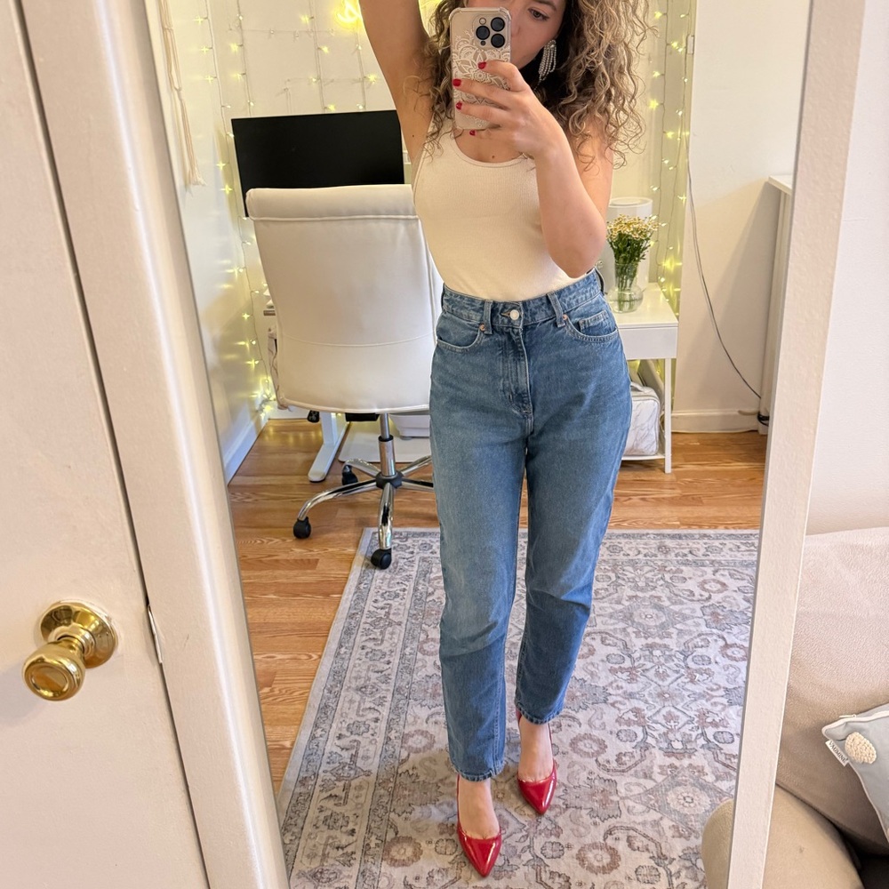 🔥MOM🔥Blue Denim Jeans